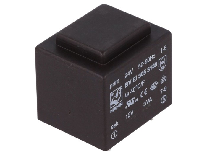 Transformator &icirc;ncapsulat PCB 3VA 24V AC