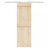 vidaXL Set piese pentru ușă glisantă, argintiu, 200 cm oțel inoxidabil