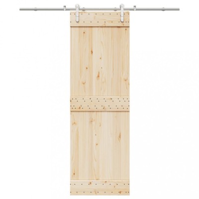 Set piese pentru ușă glisantă, argintiu, 200 cm oțel inoxidabil foto