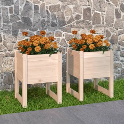 vidaXL Jardiniere, 2 buc, 40x40x52,5 cm, lemn masiv de pin 822108 foto