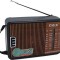 Radio Vintage CMiK MK-607B, 4 Benzi AM/FM/SW1-2, Portabil, Design Clasic, Imitatie Lemn