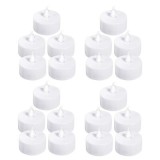 Cumpara ieftin Set 20 lumanari decorative LED albe 3.7 x 3.8 cm, lumina galbena, flacara transparenta, 60 baterii AG4 incluse, decor interior, mese festive, petrecer