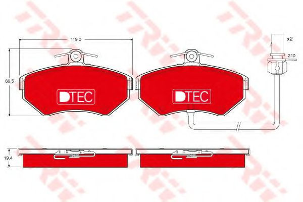 Set placute frana,frana disc VW PASSAT Variant (3B5) (1997 - 2001) TRW GDB1366DTE