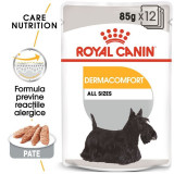Cumpara ieftin Royal Canin Dermacomfort Adult hrana umeda caine, prevenirea iritatiilor pielii (pate), 12 x 85 g