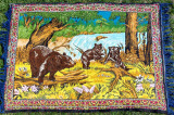 Ursoaica cu pui - carpeta imprimata, imprimeu textil 135 x 100 cm