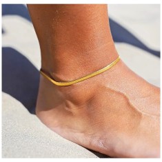 Bratara plata de glezna placata cu aur