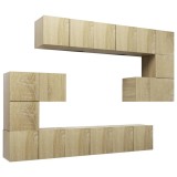 Cumpara ieftin Set dulapuri TV, 10 piese, stejar sonoma, lemn prelucrat