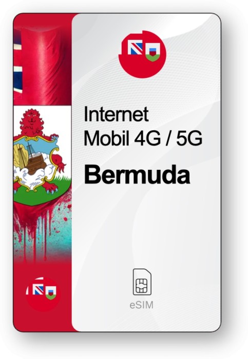 eSIM Internet Bermuda, valabil 15 zile, trafic Nelimitat