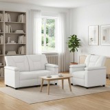 Set de canapea 2 pcs Alb Piele artificiala