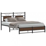 VidaXL Cadru pat fără saltea, stejar maro, 137x190 cm, lemn prelucrat