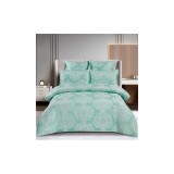 Cumpara ieftin Lenjerie de Pat Finet Jacquard cu Elastic, pentru Pat Dublu, 6 Piese, Verde Menta - SIPR-T3-01