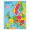 Puzzle Lemn Harta Europei, 25 Piese, Joc Educativ Geografie, BigJigs Toys, PlayLearn Toys, 38x30 cm, 3 ani+