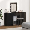 Set masă toaletă cu LED 3 piese, negru, lemn prelucrat