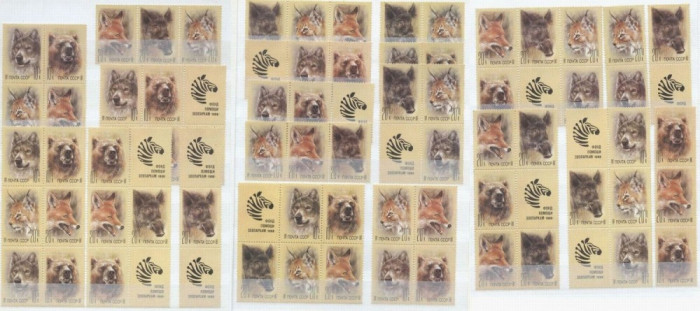Russia, CCCP 1988 Wild animals, various pairs, superb lot, MNH X.001