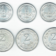 Lot 6 monede Pengo 1941 -1942 - Ungaria