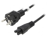 Cablu CEE 7/7 E/F cu mufă IEC C5 mamă PVC 1,8m negru 2,5A, Goobay