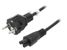 Cablu CEE 7/7 E/F cu mufă IEC C5 mamă PVC 1,8m negru 2,5A