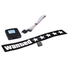Sticker Electric LED Auto, Wanted, Culoare Alb pentru Parbriz, Luneta, Geamuri Laterale AutoREY&reg;