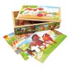 Puzzle in cutie de lemn set 4x12 piese, Animale domestice