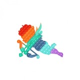 Jucarie antistres din silicon Flippy, Pop it Now and Flip It , 40x45 cm, Cupidon, Curcubeu