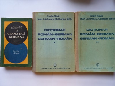 EXERCITII DE GRAMATICA GERMANA- BASILIUS ABAGER+ DICTIONAR ROMAN-GERMAN/ GERMAN- foto