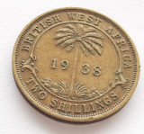 429. Moneda Africa de Vest Britanica 2 shillings 1938
