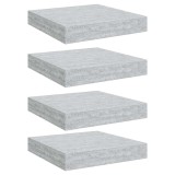 Cumpara ieftin Rafturi perete suspendate 4 buc. gri beton 23x23,5x3,8 cm MDF