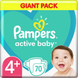 Pampers Active Baby Size 4 Plus scutece de unică folosință 10-15 kg 70 buc