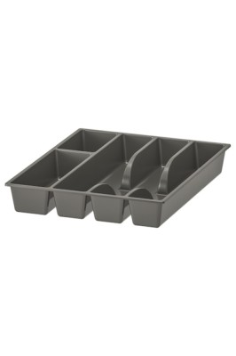 Organizator de tac&amp;acirc;muri, tavă de depozitare pentru sertare, 5 compartimente, 31 x 26 cm, gri foto