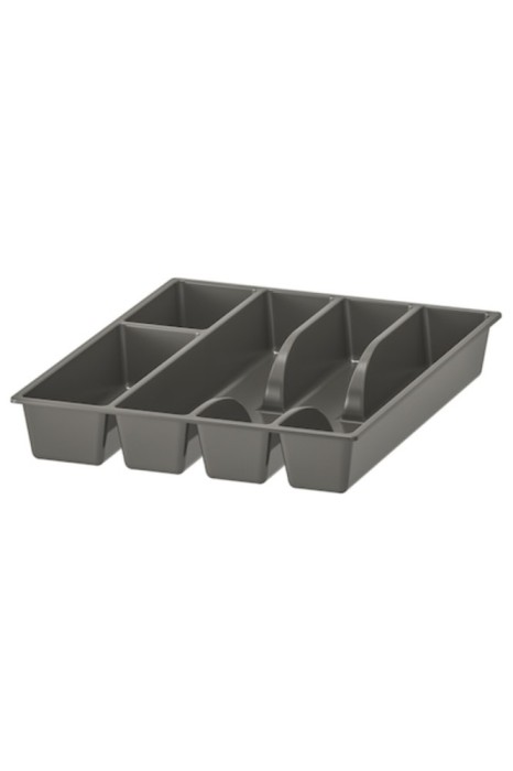 Organizator de tac&acirc;muri, tavă de depozitare pentru sertare, 5 compartimente, 31 x 26 cm, gri