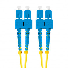 Cablu retea fibra optica cu lungime 10 m si conectori SC UPC-SC UPC, Lanberg Z43099, SM, DUPLEX 3.0MM G657A1 LSZH, galben