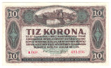UNGARIA ROMANIA 10 COROANE TIZ 1920 KRONEN STARE FF BUNA