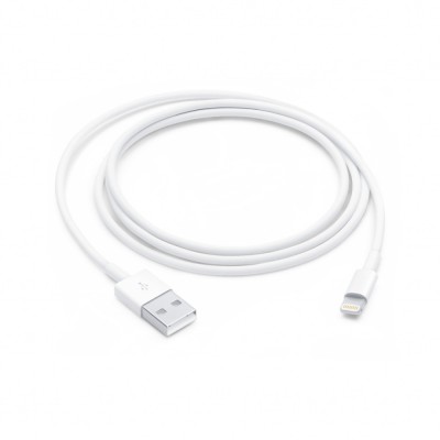 CABLU alimentare si date smartphone Apple, Lightning (T) la USB 2.0 (T), cauciuc, lungime 1 m, alb, &amp;quot;muqw3zm/a&amp;quot; (timbru verde 0.08 lei) foto