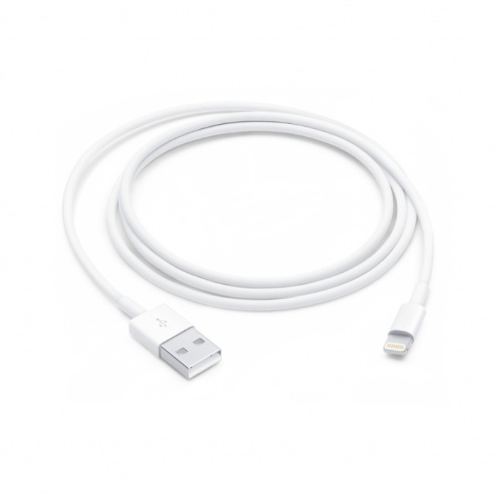 CABLU alimentare si date smartphone Apple, Lightning (T) la USB 2.0 (T), cauciuc, lungime 1 m, alb, &quot;muqw3zm/a&quot; (timbru verde 0.08 lei)