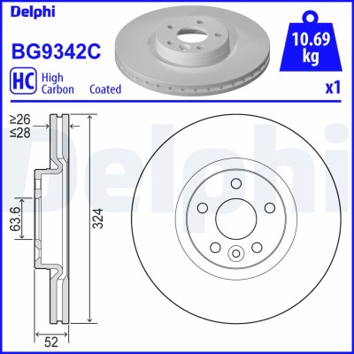 DELPHI BG9342C Disc frana foto
