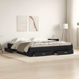 VidaXL Cadru de pat cu sertare Stejar negru 180 x 200 cm Lemn compozit