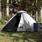 Gossi cort camping cupola 4 persoane alb, tesatura opaca, impermeabil