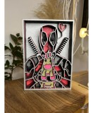Tablou 3D din Lemn &ndash; Deadpool, 8 Straturi, Oem