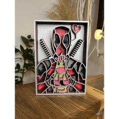 Tablou 3D din Lemn &ndash; Deadpool, 8 Straturi