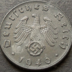 Moneda istorica 5 REICHSPFENNIG - GERMANIA NAZISTA, anul 1940 B * cod 2888