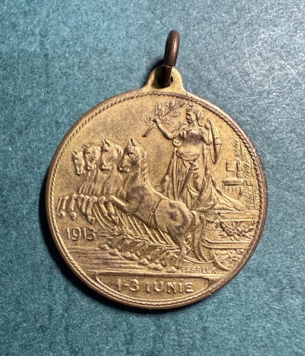 Medalie Federatiunea societatilor Romane de gimnastica arme si dare la semn 1 - 3 Iunie 1913