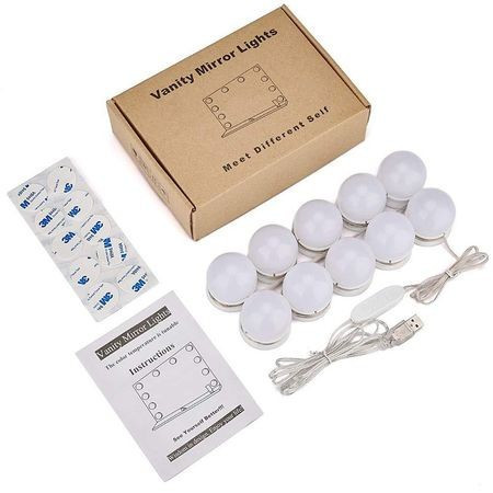 Set 10 becuri led pentru oglinda, 3 culori, 9 trepte de intensitate