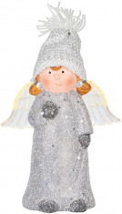 MagicHome Figurină de Crăciun, &amp;Icirc;nger cu aripi translucide, LED, teracotă, 10,5x6,5x14 cm foto