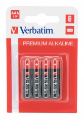 BATERIE VERBATIM AAA (R3), 1.5V alcalina, 4 buc., &quot;49920&quot; (timbru verde 0.32 lei)
