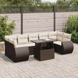 VidaXL Set canapele de grădină cu perne, 8 piese, maro, poliratan