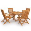 VidaXL Set mobilier de grădină, 5 piese, lemn masiv de tec