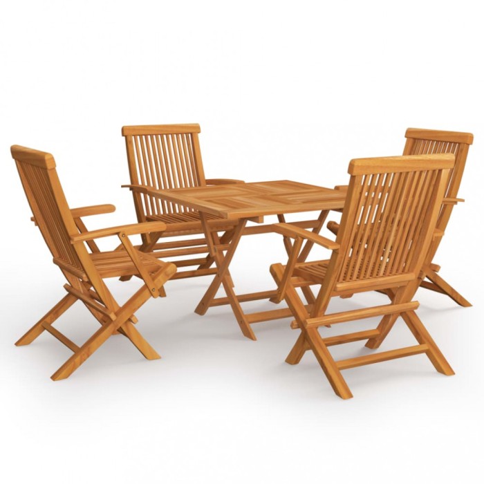 vidaXL Set mobilier de grădină, 5 piese, lemn masiv de tec