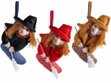 Set 3 figurine Vrajitoare Halloween Befana textil multicolor cm 22 x 28 H