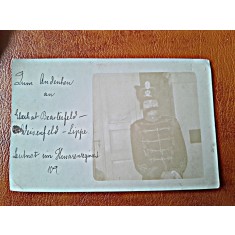 Fotografie tip Carte Postala,militar in uniforma de Husar, inceput secol XX, necirculata