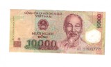 Bancnota Vietnam 10000 dong 2011, polymer, stare relativ buna, cu pliuri